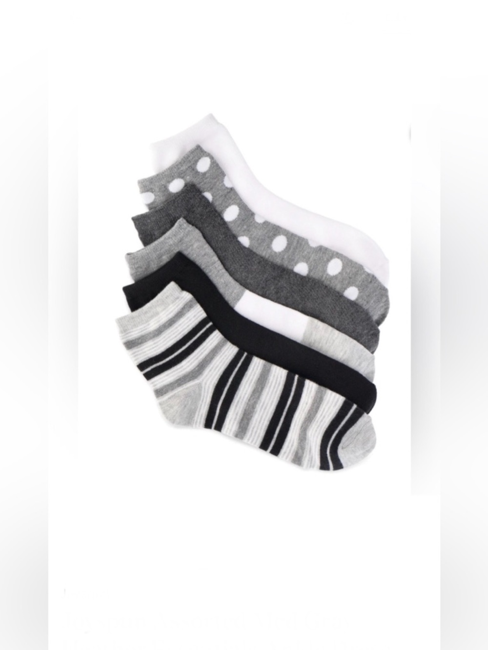 Joyspun Assorted Med Gray Heather Essentials Ankle Dress Socks 6 Pc